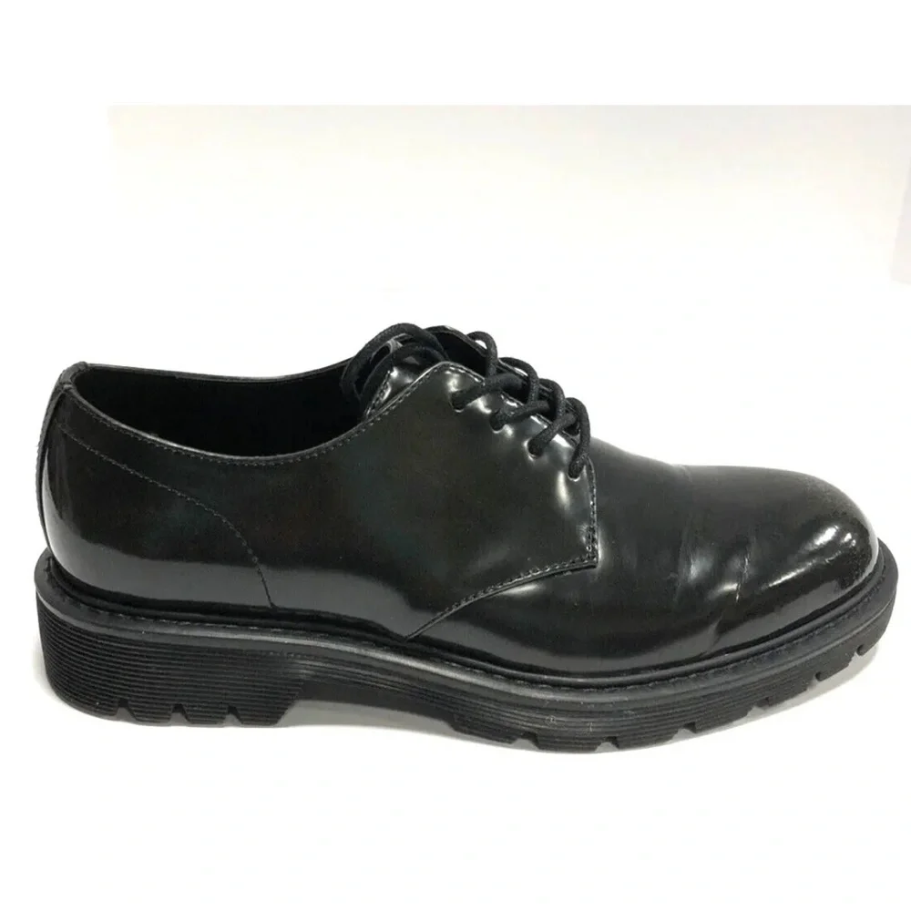 Calvin Klein Men’s Ferguson Brush Off Box Black Leather Oxford, Size 7.5 M